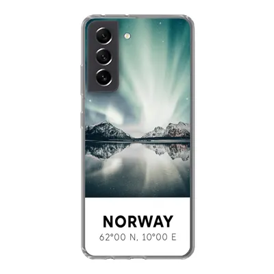 Produktbild von MuchoWow® Handyhülle Schutzhülle Hülle für Samsung Galaxy S21 FE Norwegen - Nordlichter - See Silikon Softcase Handy Hülle - Mobiltelefonhülle