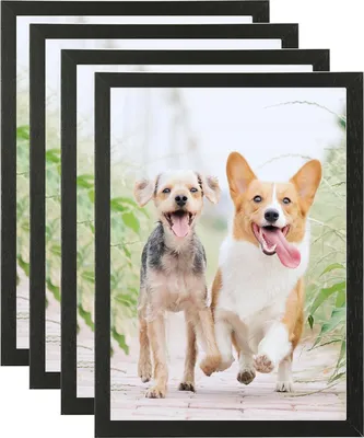 Produktbild von Fotolijsten A3 schwarz - Set von 4 - für Wandmontage oder Tafeldisplay - Plexiglas