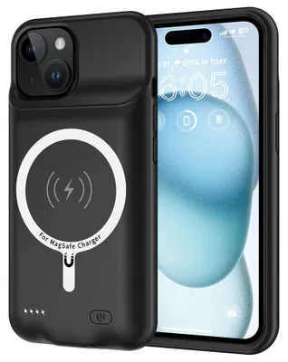 Obrázok produktu pre Techsuit Power Pro MagSafe puzdro s power bank - iPhone 15 Plus - 8500mAh - čierna