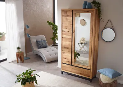 Produktbild von MASSIVMOEBEL24 Garderobe Wildeiche 103x40x205 natur geölt VILLANDERS #130