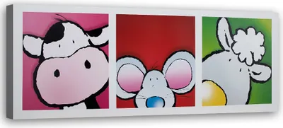 Produktbild von Leinwandbild kuh 120x40 cm Feeby farbe wandbild bereit zum aufhängen
