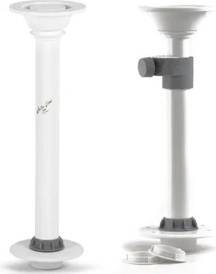 Produktbild von Tischfuß für Bootstisch aus Edelstahl Edelstahl, weiß, höhenverstellbar oder feste Höhe Größe: 630 mm feste Höhe