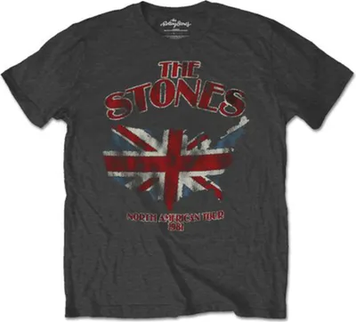 Produktbild von The Rolling Stones Union Jack US Map Charcoal Grey XL T-Shirt