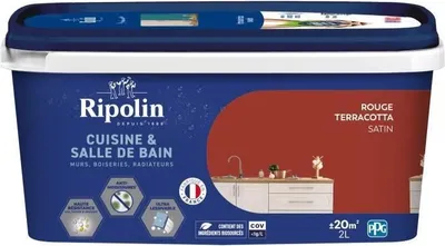 Immagine prodotto di RIPOLIN Pittura per cucina e bagno, 2 L, Rosso Terracotta