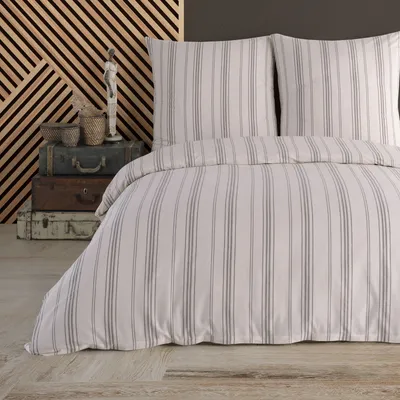 Produktbild von Buymax® Bettwäsche Bettbezug Luxury Natur, 3 teilig, 200x200 cm, Bettbezug-Set, Reißverschluss, 100% Baumwolle, Renforce mit Reissverschluss