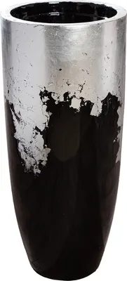 Produktbild von GILDE Übertopf XXL Konus schwarz, silberfarben H. 80 cm, 89194