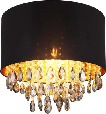 Produktbild von LED Deckenleuchte, Textil, Glas Kristalle H 33 cm