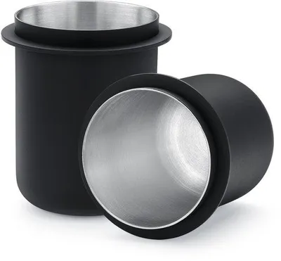 Imagen del producto de Uniqoos®: Tazas dosificadoras de acero inoxidable 304 para café, con revestimiento antiadherente, compatibles con portafiltros de 58 mm y aptas para lavavajillas