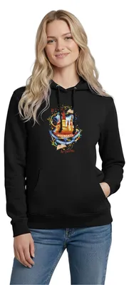 Produktbild von Spreadshirt Harry Potter X-Mas Hogwarts Damen Hoodie, M, Schwarz