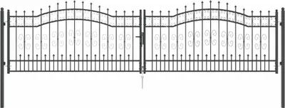 Obrázok produktu pre vidaXL Bránka s hrotom KAMPEN 404 x 100 cm, oceľová, sivá
