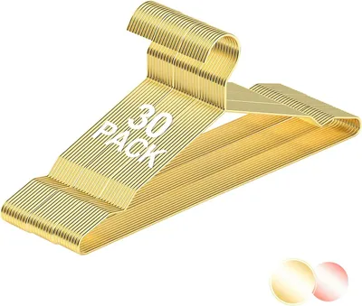Obrázok produktu pre Sada 30 kovových vešiakov – zlatá farba – zlaté vešiaky