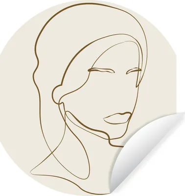 Produktbild von MuchoWow® Runde Wandtattoo - Wandsticker Tapete Aufkleber Frauen - Text - Zitate - Linienkunst Ø 100 cm Selbstklebend und Repositionierbar - Wandaufkleber - Kreis - Tapetenkreis - Wandbild rund - Schlafzimmerdekoration - Wanddeko - runde Tapete - Kunst für zu Hause