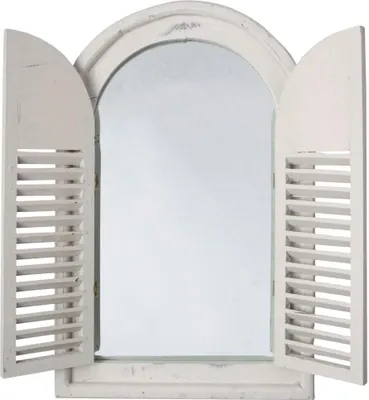 Produktbild von Esschert Design Spiegel mit Jalousie antik weiß; WD05
