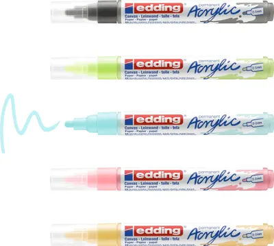 Produktbild von Edding - Acrylmarker EDDing E -5100 m Pastellsorti | Setzen Sie ein 5 -Stück | 8 Stücke
