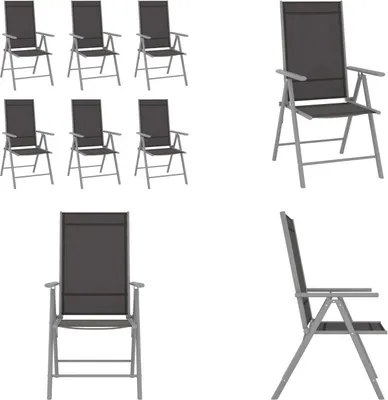 Produktbild von vidaXL Gartenstühle Klappbar 6 Stk. Textilene Schwarz - Gartenstuhl - Gartenstühle - Klappstuhl - Klappstühle