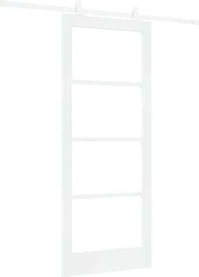 Produktbild von vidaXL Schiebetür ORKDAL 83 x 202 cm Massivholz Kiefer und Glas Weiß