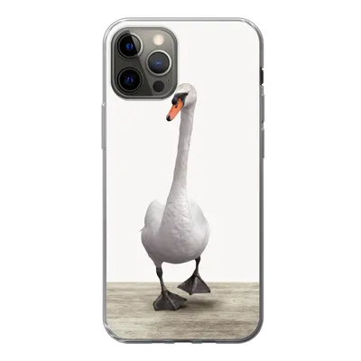 Produktbild von MuchoWow® Handyhülle Schutzhülle Hülle für iPhone 13 Pro Schwan - Tiere - Vogel - Jungen - Mädchen - Kinder Silikon Softcase Handy Hülle - Handy-Tasche
