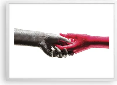 Produktbild von Gerahmtes Poster - Weißer Rahmen - Hilfe Hände Symbol - 70x50 cm - Wand Bild - Wanddeko - Wandbilder - Kunstposter - Wandposter - Bilderrahmen - Bilder - Kunstdruck - Wanddekoration - P2WAA70x50-4483