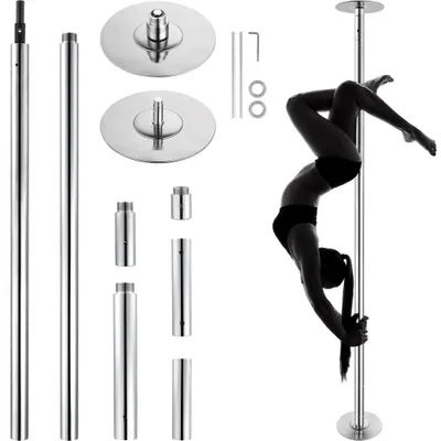Produktbild von Professionelle Tanzstange - Tragbare Pole Dance Stange - Höhenverstellbar ca. 222,6-282,4 cm - Abnehmbar -  Fitness - Silber - Ideal für Fitnessstudios, Club und Party!