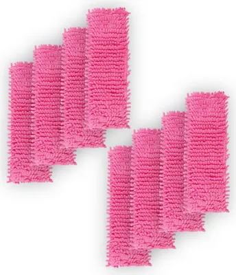 Obrázok produktu pre Náhradný poťah na mop 40 cm (balenie po 8 ks), poťah na mop z chenille v ružovej farbe, vhodný pre sklopný držiak, na všetky podlahy