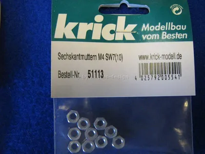 Produktbild von Krick Sechskantmuttern M4 SW7(10)