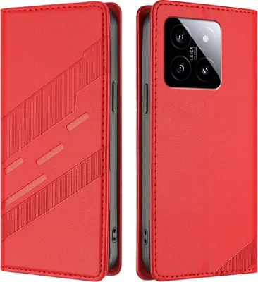 Image de Etui pour Xiaomi 14, étui portefeuille en cuirPolyuréthaneavec fente pour carte et fonction stand Rot