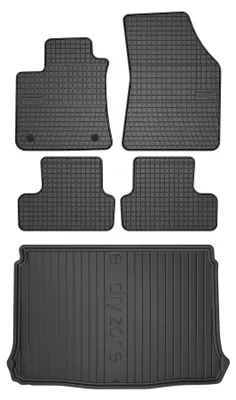 Productafbeelding van Rubberen automatten + kofferbakmat voor Renault Megane IV 2016-2024 (hatchback) – 5-delig, zwart, op maat – Wielganizator SolidPRO
