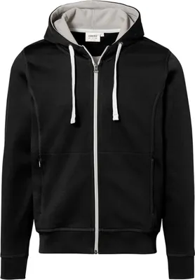 Produktbild von HAKRO Kapuzenjacke Bonded 455, schwarz/silber, M