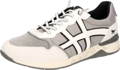 Produktbild von Mustang Herren Sneaker Schnürung Halbschuh Mesh 4164-304, Größe:43 EU, Farbe:Weiß