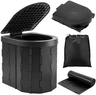 Produktbild von KINSPORY Campingtoilette, Mobile Toilette, Trenntoilette, Tragbare Toilette fš¹r Drau?en oder Drinnen,faltbares T?pfchen fš¹r Autocamping