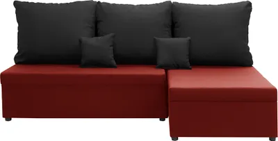 Produktbild von Ecksofa mit Schlaffunktion BODO - Rot/Schwarz