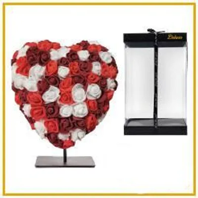 Obrázok produktu pre dekoráciarácia Herz DELUXE - objekt na podstavci - 15cm - elegantná farebná