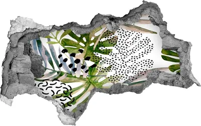 Produktbild von Selbstklebender Loch-3D-Aufkleber 95x73 cm tropische Pflanzen
