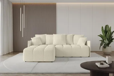 Produktbild von ALTDECOR Ecksofa mit Schlaffunktion und Bettkasten LONLI-L 251x189x68 cm Beige - Corner Sofa Bett Eckcouch Couch L-Form Schlafcouch Ausziehbar Wohnlandschaft Schlafsofa Cauchsofa