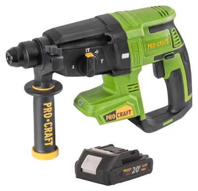 Image de Marteau perforateur sans fil Procraft PHA40bb 20 V 2,6 J SDS plus Brushless + 1 batterie 2,0 Ah - sans chargeur