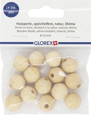 Produktbild von Glorex Holzperle natur 15 mm - 14 Stück