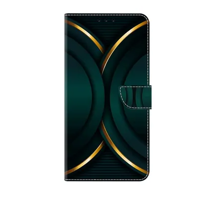 Produktbild von CLM-Tech Handyhülle kompatibel mit Xiaomi Redmi Note 15 5G Hülle - Tasche aus Kunstleder - Klapphülle mit Ständer und Kartenfächern - Schutzhülle Wallet Case Cover goldener Rand Kontur