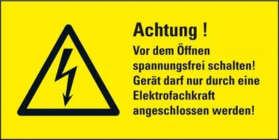 Produktbild von Dreifke® Aufkleber I Warn-Kombischild Achtung! Vor dem Öffnen..., RoHS konfor...