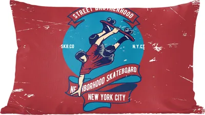 Produktbild von MuchoWow® Zierkissen Sofakissen Wohnzimmer Dekokissen 50x30 cm Skateboard - Mann - Retro - Zitat - Wohnzimmerdekoration - Polster mit Photo