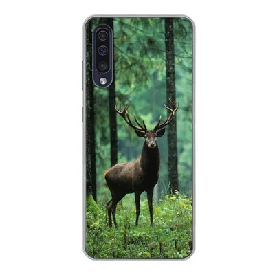 Produktbild von MuchoWow® Handyhülle Schutzhülle Hülle für Samsung Galaxy A30s Hirsche - Wald - Bäume - Tiere - Natur Silikon Softcase Handy Hülle - Karteninhaber