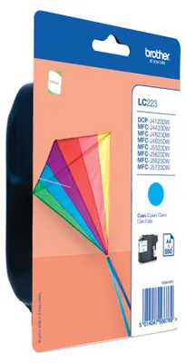 Obrázok produktu pre Brother LC223CBP, Azúrová, 1 kusov, 550 strany, Balenie po jednom kuse