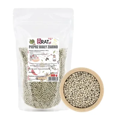 Zdjęcie produktu dla Pieprz biały ziarno 500g Brat.pl