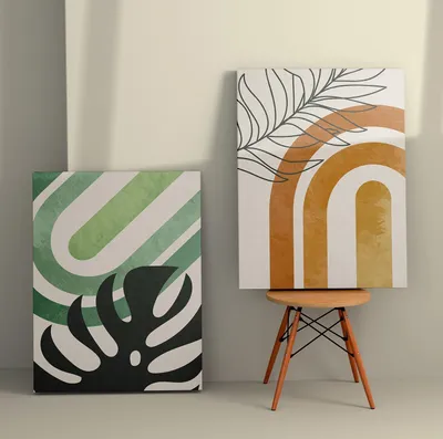 Obrázek produktu pro Wallity, 2KNV4370 - 50 x 70, Dekorativní malba na plátně (2 kusy), Vícebarevné, 100 % plátno, 50 x 70 cm