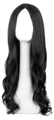 Produktbild von Schwarze Lockige Perücke Damen 70 cm Hitzebeständig Cosplay Party