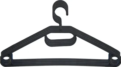Produktbild von 10x Kleiderbügel Wäschebügel Hosenbügel Schwarz Kunststoffbügel Bügel Kleiderhaken Kleiderstange