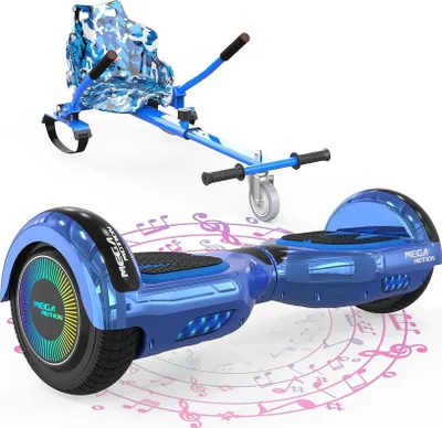 Produktbild von MEGA MOTION 6.5 Hoverboard mit sitz hoverkart GO-Kart für Kinder mit LED Leuchten & Bluetooth Musik Skateboard
