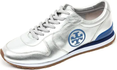 Produktbild von C2896 Sneaker donna TORY BURCH scarpa argento/blu Läufer Schuh Frau