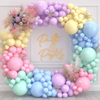 Produktbild von Ballonbogen Set 137 Stück, Bunte Pastellballons, für Feier, Geburtstag, Hochzeit, Babyparty