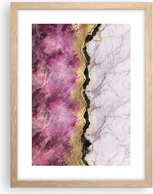 Produktbild von Gerahmtes Poster - Rahmen in heller Eiche - Rosa golden Hintergrund - 30x40 cm - Wand Bild - Wanddeko - Wandbilder - Kunstposter - Wandposter - Bilderrahmen - Bilder - Kunstdruck - P2NPA30x40-5038