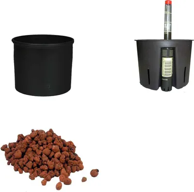Produktbild von Set4 Blumentopf Corona 09/07 schwarz Ø 09.0cm H 07.5cm +KT+WA+BT